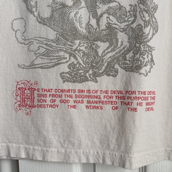 MNML DEFEAT YOUR DEMONS TEE M2023T320OWT OFF WHITE Size Small - Picture 2 of 6